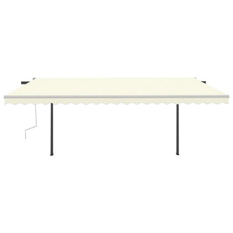 vidaXL Manual Retractable Awning with LED 3x2.5 m Blue and White vidaXL