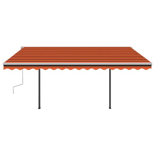 vidaXL Manual Retractable Awning with LED 3x2.5 m Blue and White vidaXL