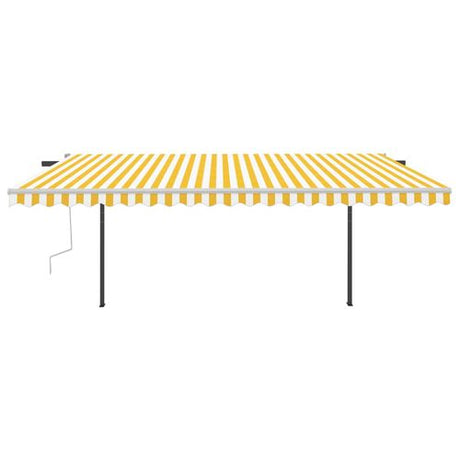 vidaXL Manual Retractable Awning with LED 3x2.5 m Blue and White vidaXL