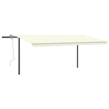 vidaXL Manual Retractable Awning with LED 3x2.5 m Blue and White vidaXL