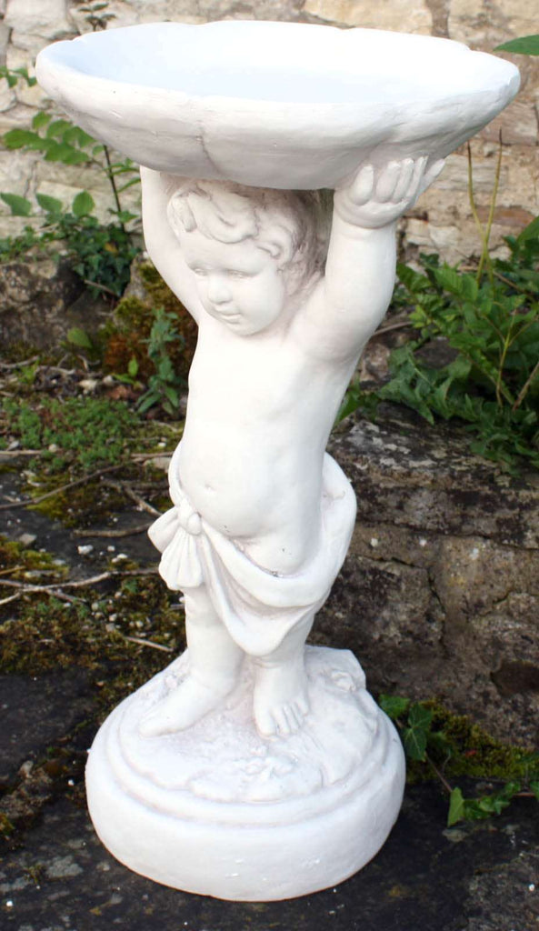 Stone Effect Cherub Bird Feeder Or Bird Bath Geko Products