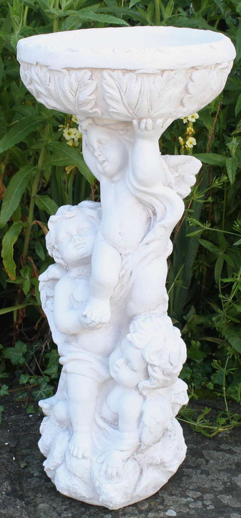 Stone Effect 3 Cherub Jardiniere Or Bird Bath Geko Products