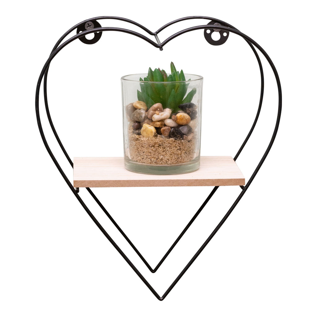 Wire Heart Wall Shelf 23cm Geko Products