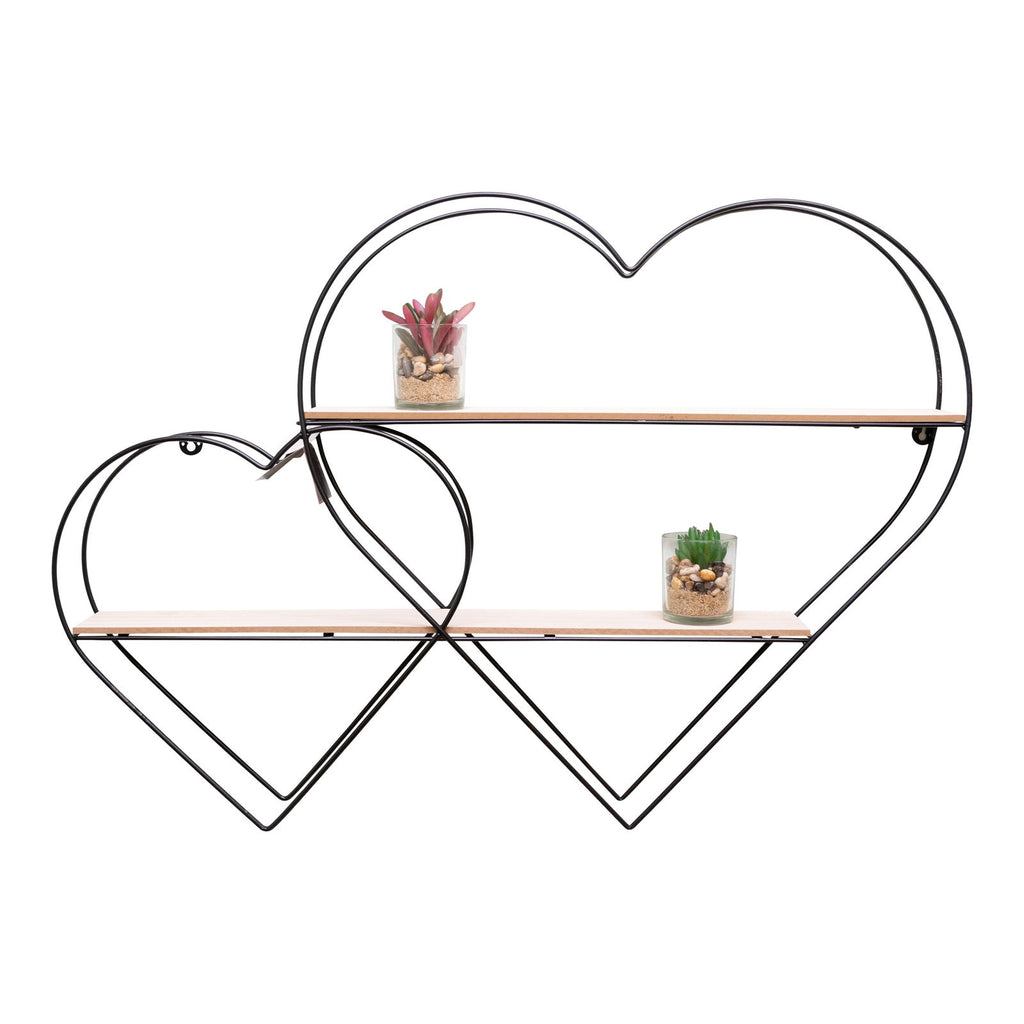 Double Heart Wall Shelf 83cm Geko Products