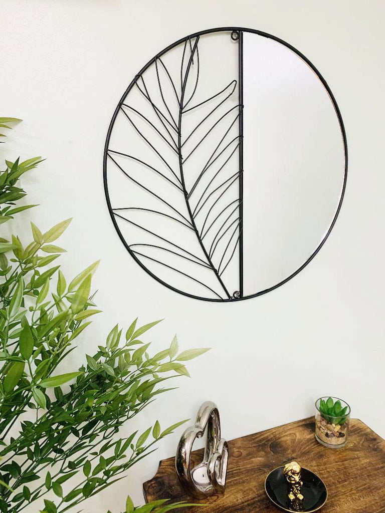 Synergy Metal Wall Leaf Mirror 50cm Geko Products