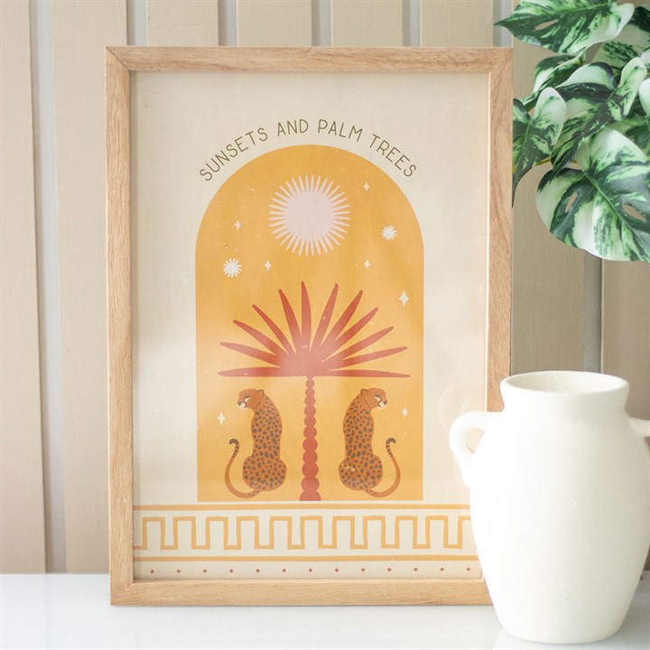 Leopard Palm Framed Wall Art Print N/A