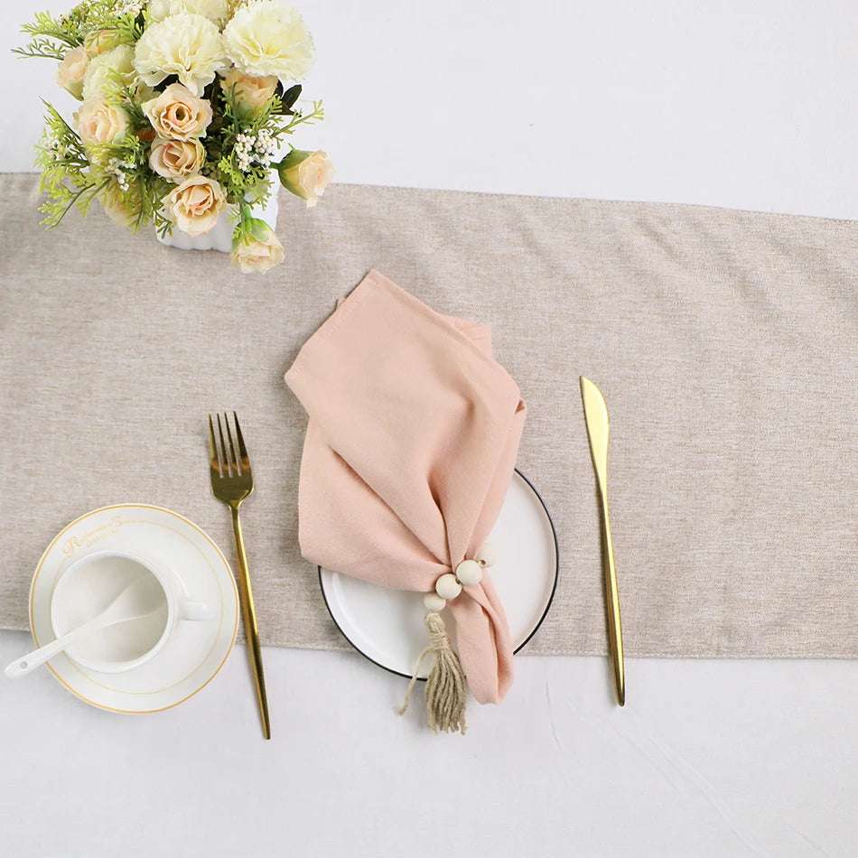 Set Of 12 30x45cm Table Cloth Napkins Cotton Durable Fabric N/A