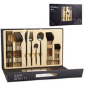 Kitchen Essentials Gold Cutlery Dinnerware Set matte black box Kitchen Essentials
