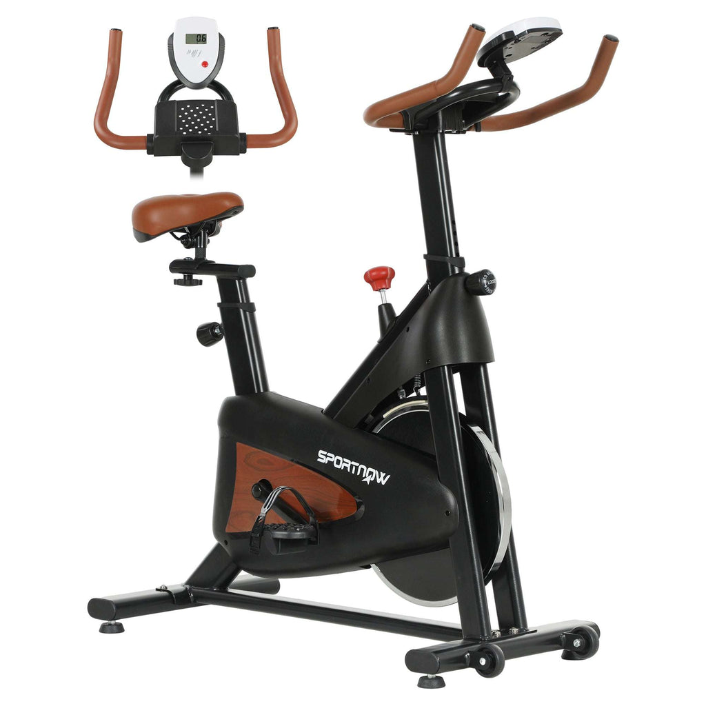 SPORTNOW Quiet Stationary Exercise Bike with Adjustable Seat Black SPORTNOW