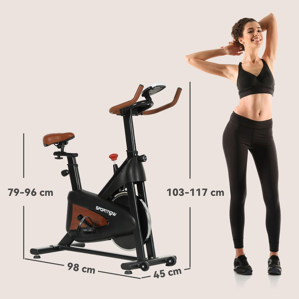 SPORTNOW Quiet Stationary Exercise Bike with Adjustable Seat SPORTNOW