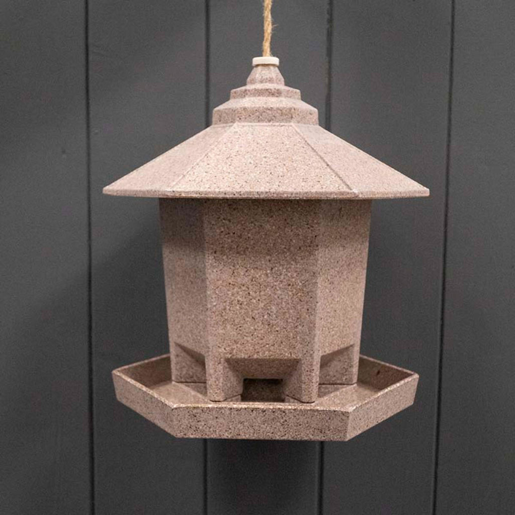 Earthy Deluxe Hexagonal Bird Feeder Nut Husk (21.6cm) Geko Products