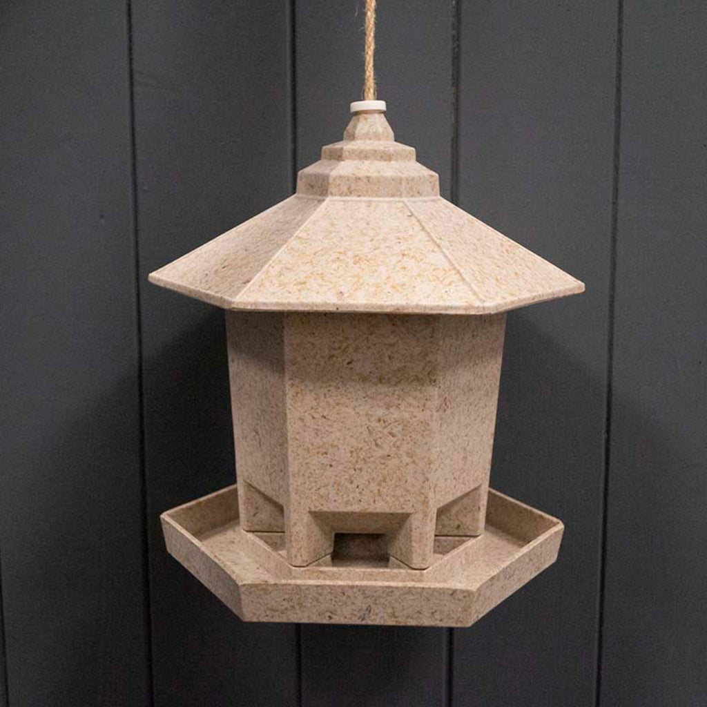 Earthy Deluxe Hexagonal Bird Feeder - Chaff (21.6cm) Geko Products