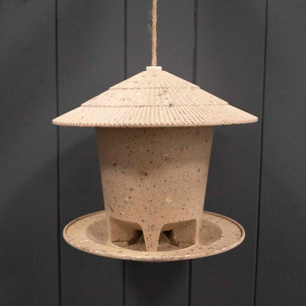 Earthy Deluxe Round Bird Feeder - Coffee Husks (21.8cm) Geko Products