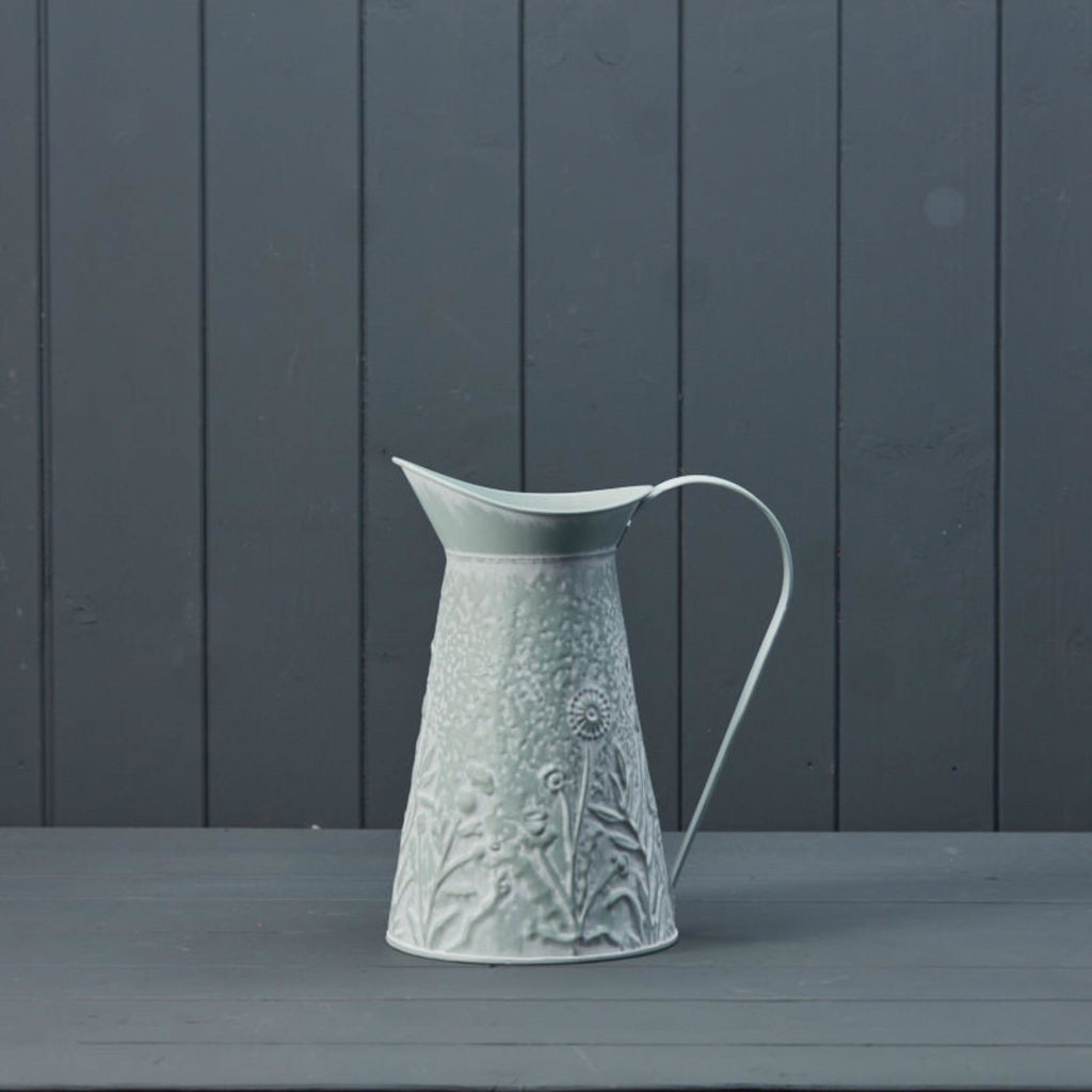 Sage Zinc Floral Jug Geko Products