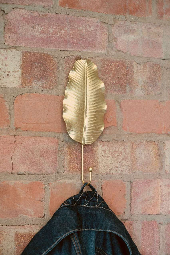 Gold Leaf Wall Hook 27cm Geko Products