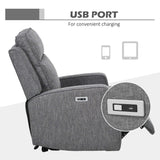 HOMCOM Electric Reclining Chair, with USB port and Footrest