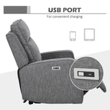 HOMCOM Electric Reclining Chair, with USB port and Footrest