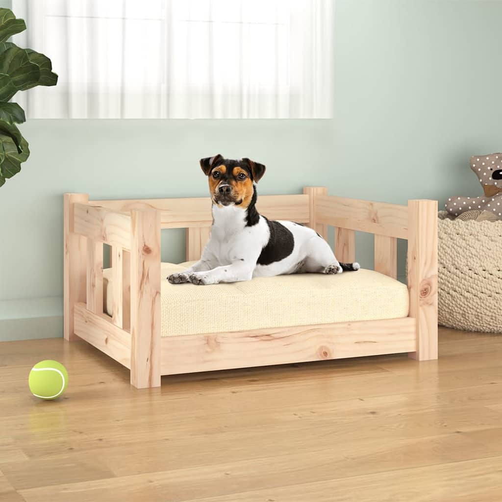 vidaXL Dog Bed 55.5x45.5x28 cm Solid Wood Pine brown 55.5 x 45.5 x 28 cm vidaXL