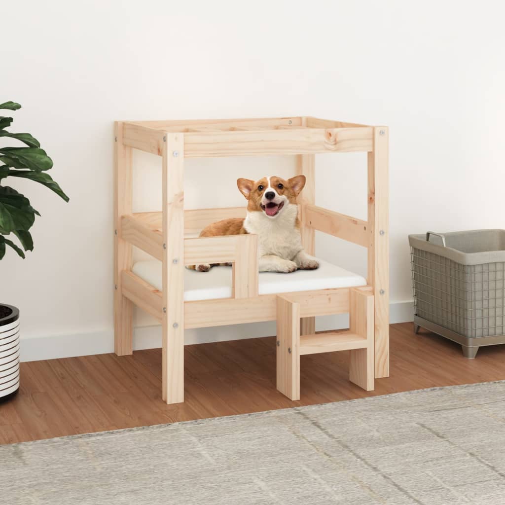 vidaXL Dog Bed 55.5x53.5x60 cm Solid Wood Pine brown 55.5 x 53.5 x 60 cm vidaXL