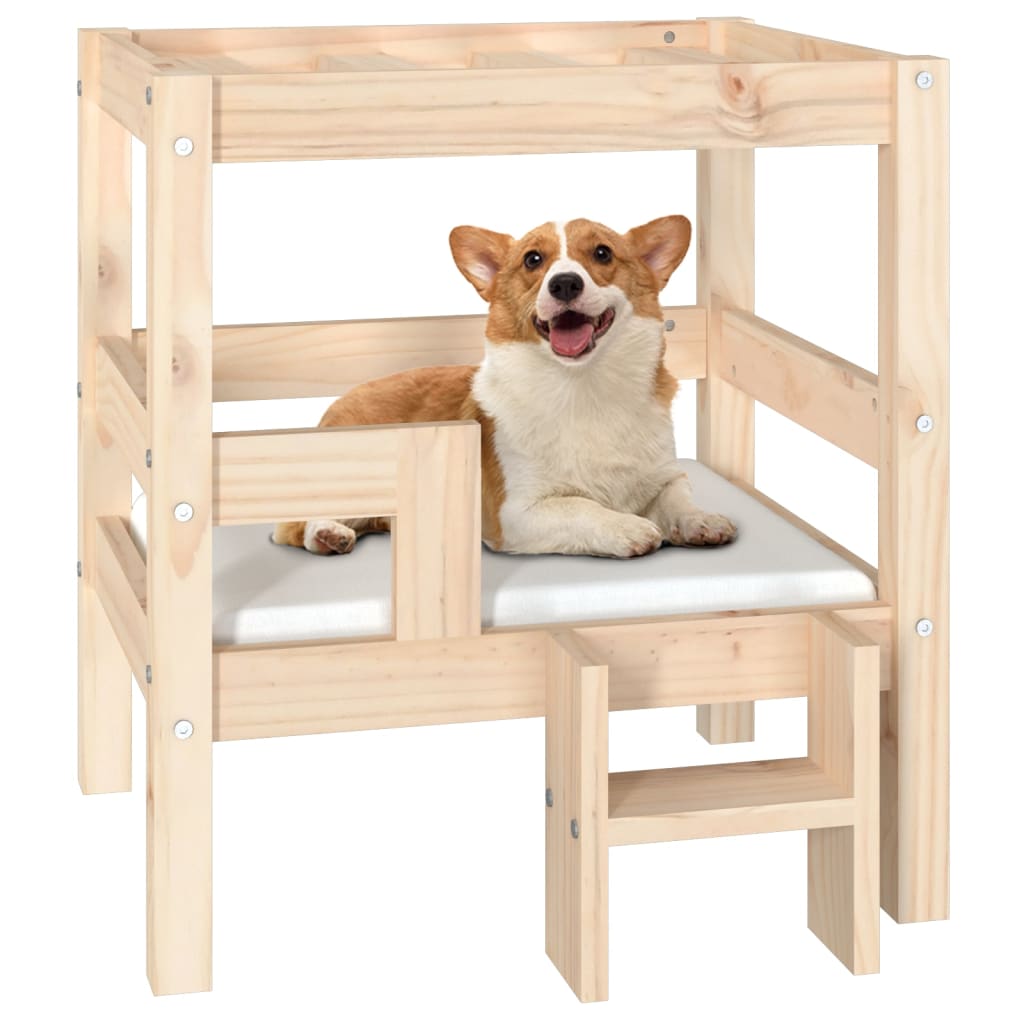 vidaXL Dog Bed 55.5x53.5x60 cm Solid Wood Pine vidaXL