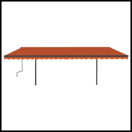 vidaXL Manual Retractable Awning with LED 3x2.5 m Blue and White vidaXL