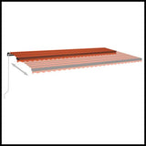 vidaXL Manual Retractable Awning with LEDs Burgundy 400x300 cm vidaXL