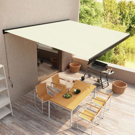 vidaXL Manual Retractable Awning Burgundy 300x250 cm cream (grey frame) 450 x 300 cm vidaXL