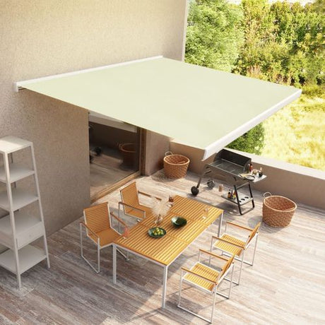 vidaXL Manual Retractable Awning Burgundy 300x250 cm cream 300 x 250 cm vidaXL