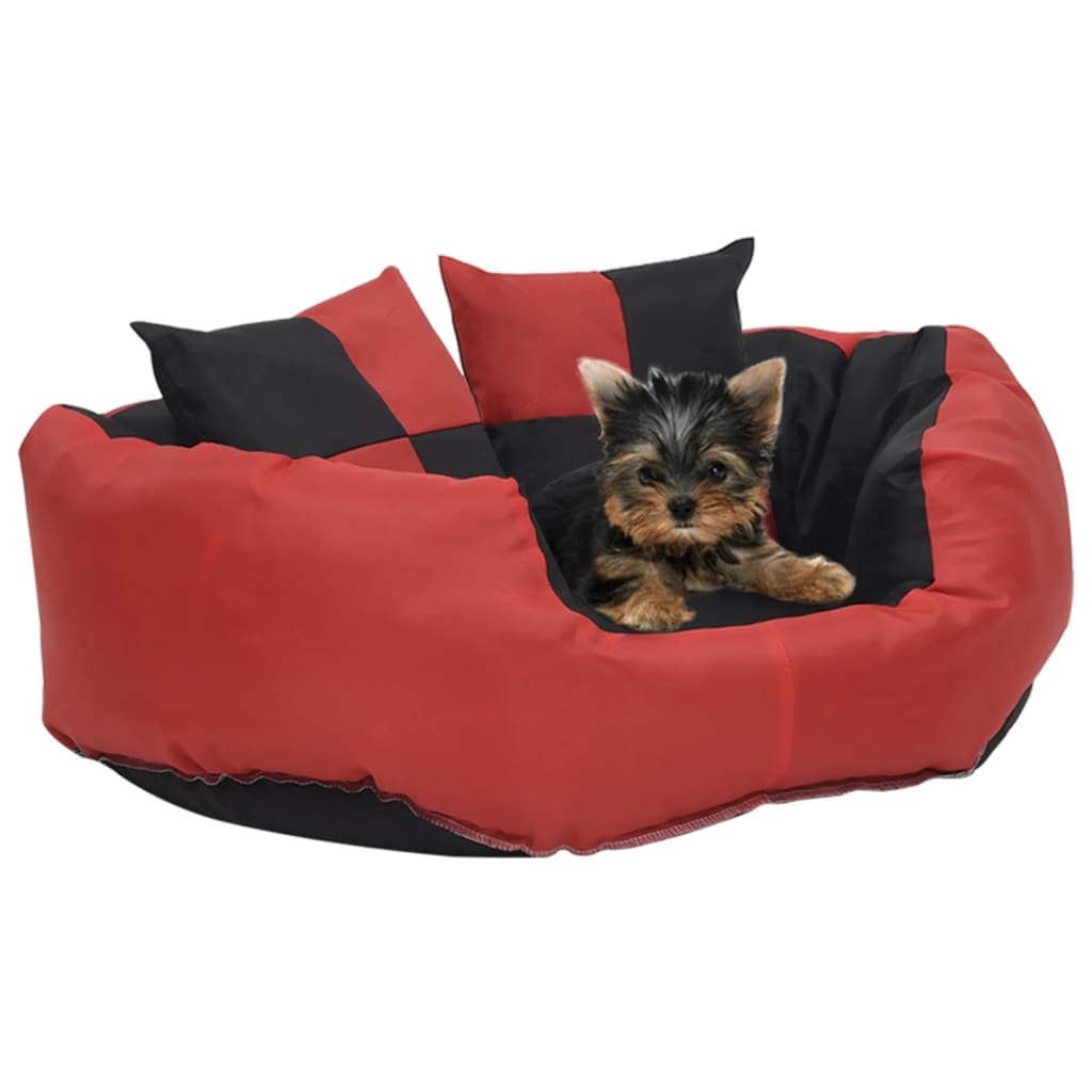 vidaXL Reversible & Washable Dog Cushion Grey and Black 65x50x20 cm red and black 65 x 50 x 20 cm vidaXL