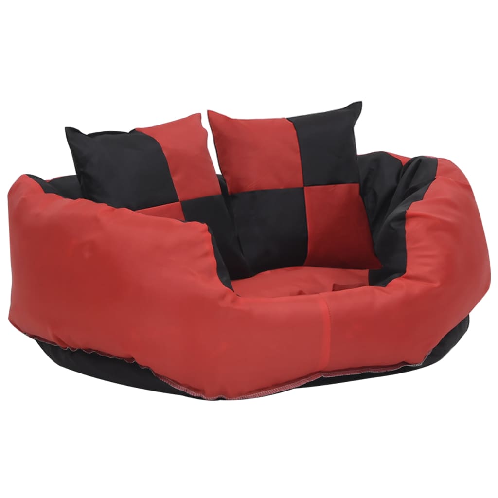 vidaXL Reversible & Washable Dog Cushion Grey and Black 65x50x20 cm vidaXL
