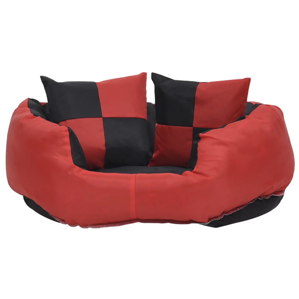 vidaXL Reversible & Washable Dog Cushion Grey and Black 65x50x20 cm vidaXL