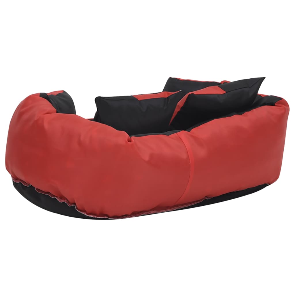 vidaXL Reversible & Washable Dog Cushion Grey and Black 65x50x20 cm vidaXL