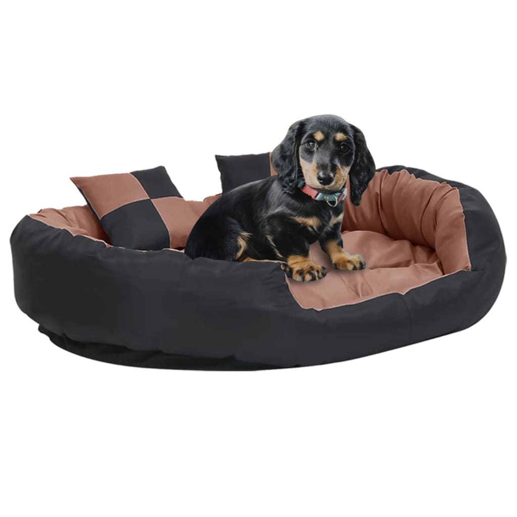 vidaXL Reversible & Washable Dog Cushion Grey and Black 65x50x20 cm black and brown 110 x 80 x 23 cm vidaXL