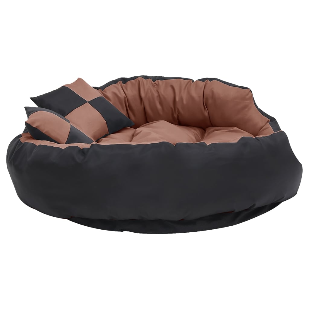 vidaXL Reversible & Washable Dog Cushion Grey and Black 65x50x20 cm vidaXL