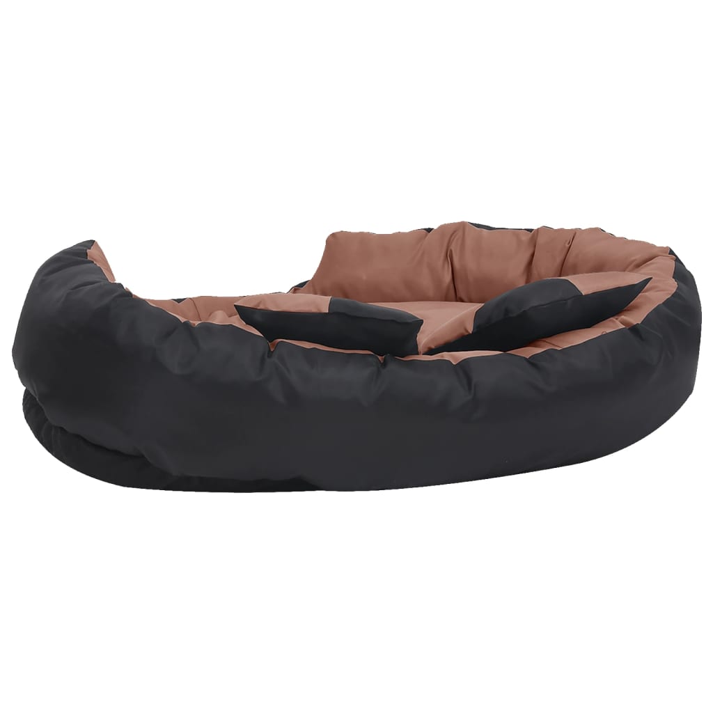 vidaXL Reversible & Washable Dog Cushion Grey and Black 65x50x20 cm vidaXL