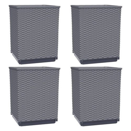 vidaXL Garden Planters 2 pcs Dark Grey 30x30x37 cm Polypropylene vidaXL