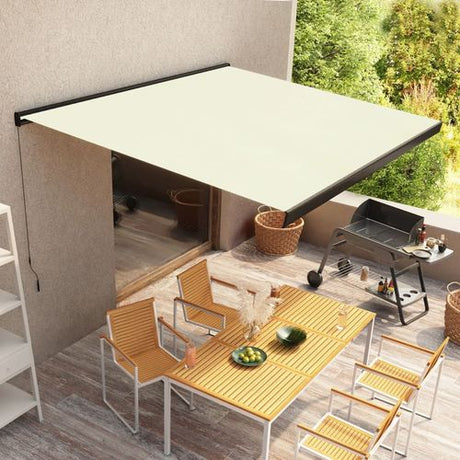 vidaXL Manual Retractable Awning Burgundy 300x250 cm vidaXL
