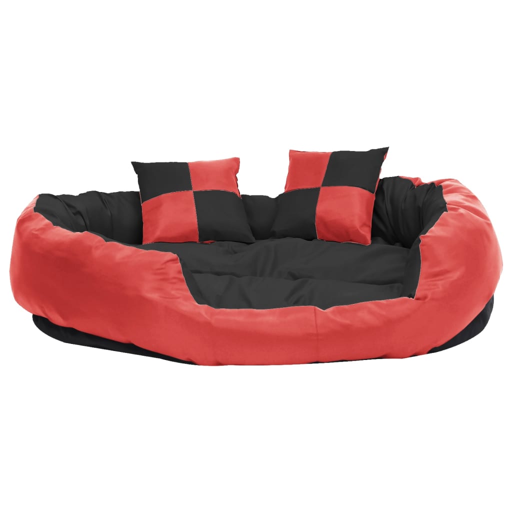 vidaXL Reversible & Washable Dog Cushion Grey and Black 65x50x20 cm vidaXL