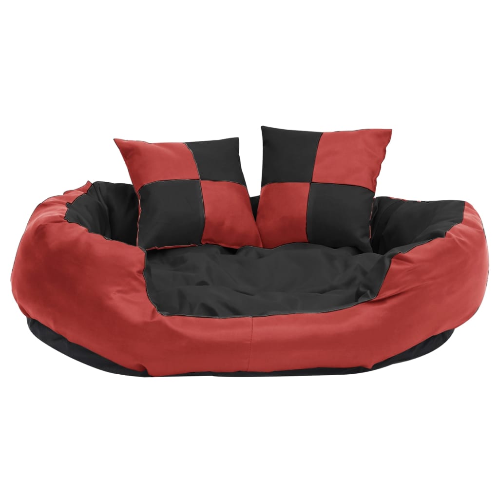 vidaXL Reversible & Washable Dog Cushion Grey and Black 65x50x20 cm vidaXL