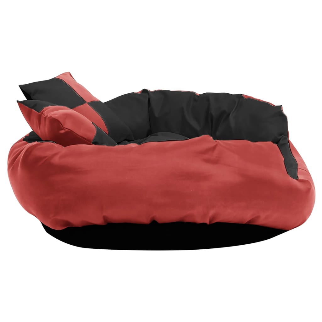 vidaXL Reversible & Washable Dog Cushion Grey and Black 65x50x20 cm vidaXL