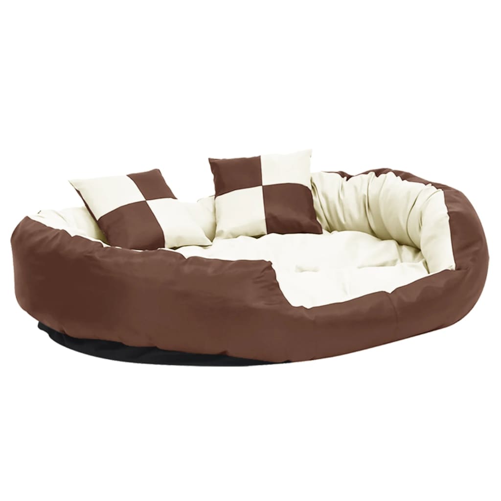 vidaXL Reversible & Washable Dog Cushion Grey and Black 65x50x20 cm vidaXL