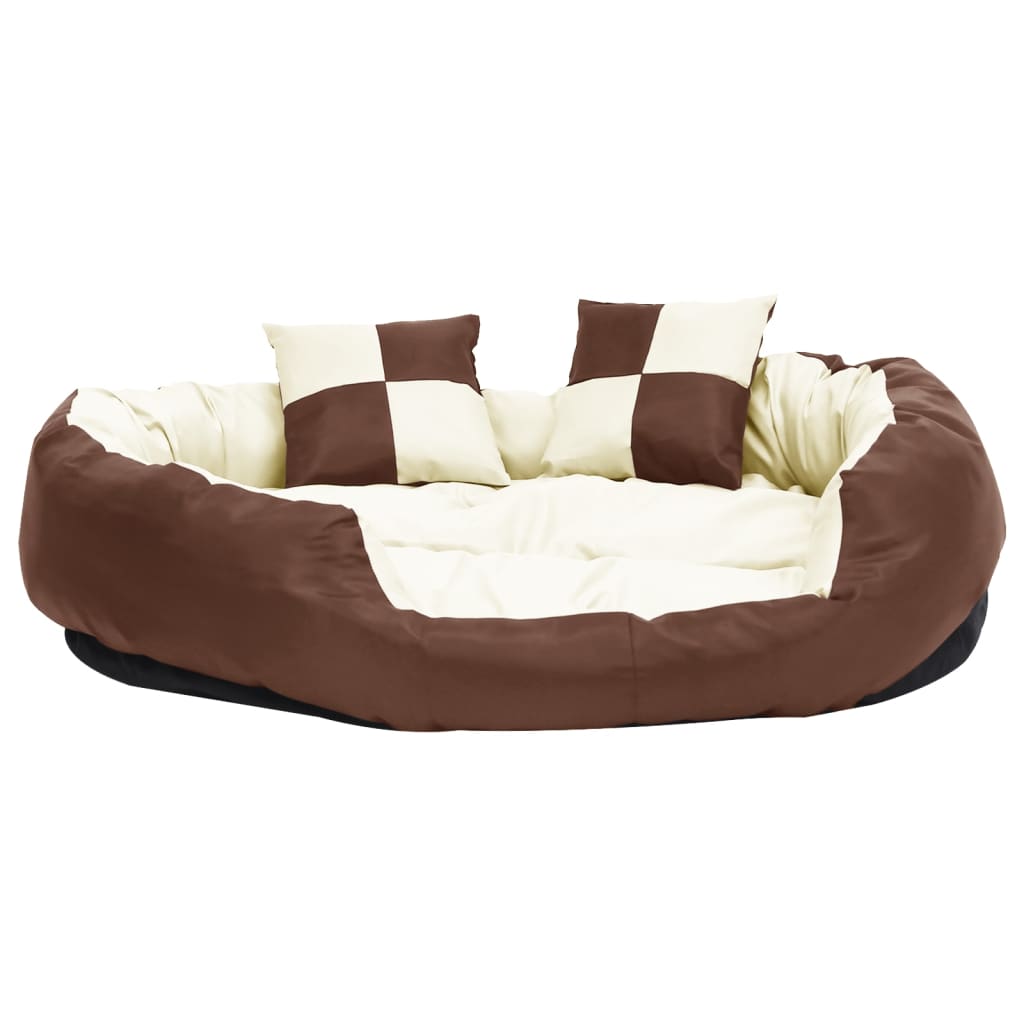 vidaXL Reversible & Washable Dog Cushion Grey and Black 65x50x20 cm vidaXL