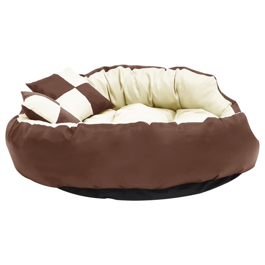 vidaXL Reversible & Washable Dog Cushion Grey and Black 65x50x20 cm vidaXL