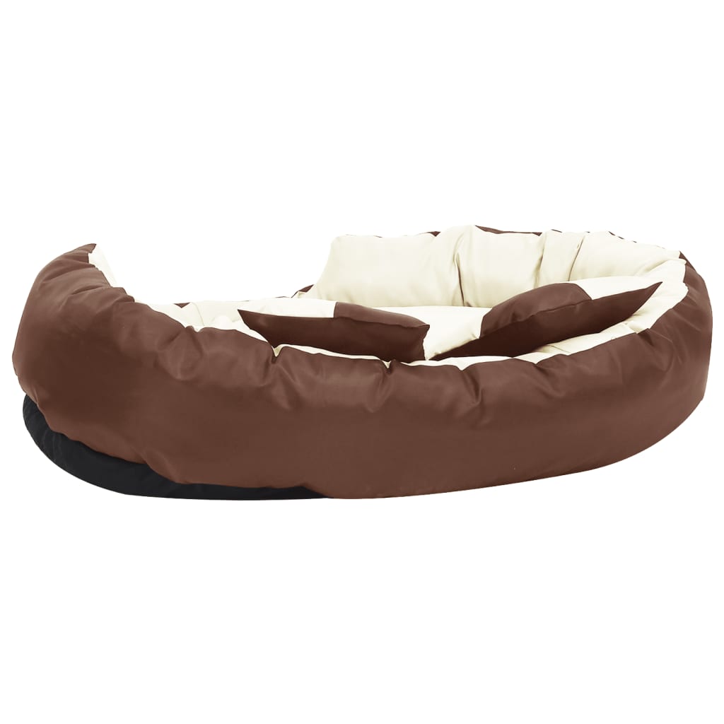 vidaXL Reversible & Washable Dog Cushion Grey and Black 65x50x20 cm vidaXL