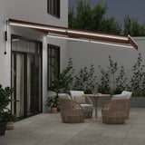 vidaXL Automatic Retractable Awning with LED Anthracite&White 400x350 cm vidaXL
