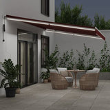 vidaXL Automatic Retractable Awning with LED Anthracite&White 400x350 cm vidaXL