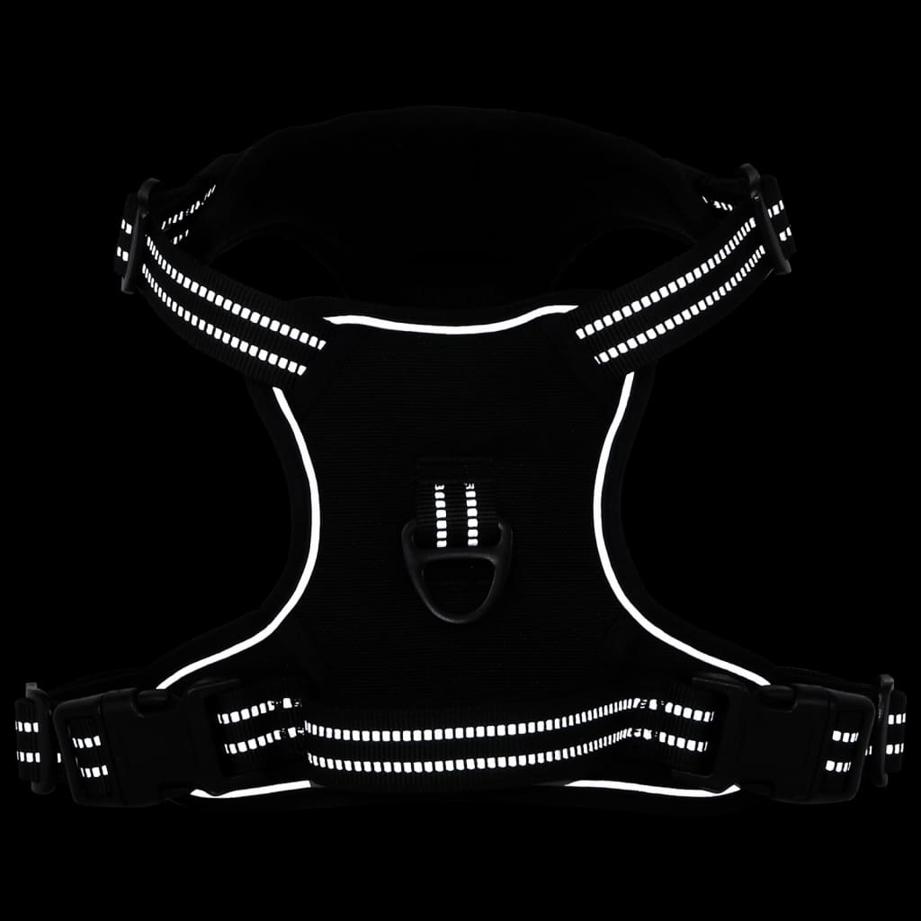 vidaXL Dog Harness with Lead & Collar Adjustable Black S vidaXL
