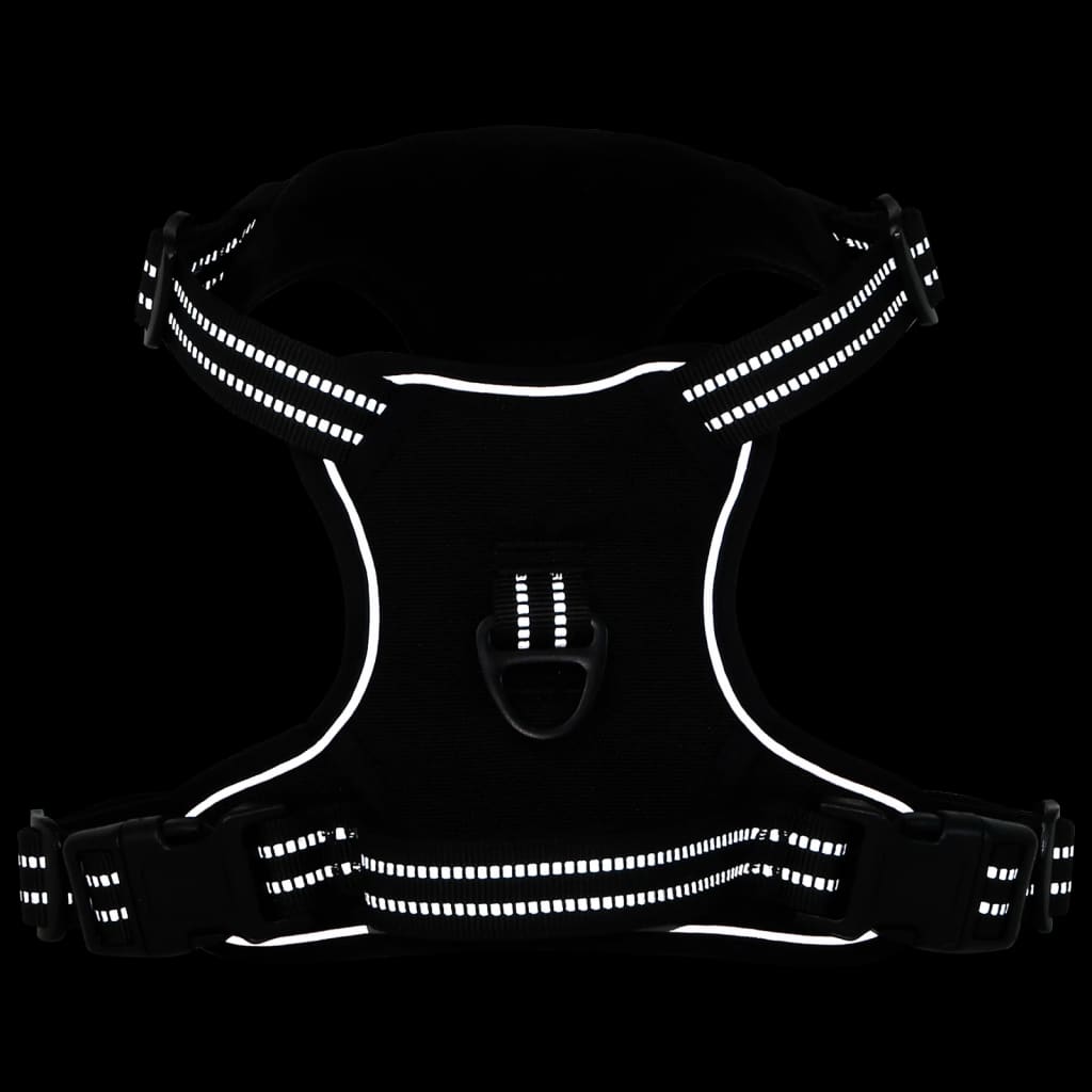 vidaXL Dog Harness with Lead & Collar Adjustable Black S vidaXL