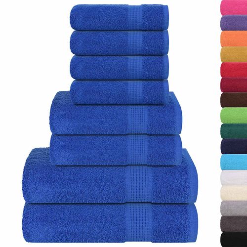 vidaXL 8 Piece Towel Set Blue 360 gsm 100% Cotton vidaXL