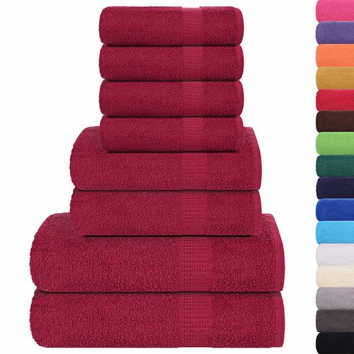 vidaXL 8 Piece Towel Set Blue 360 gsm 100% Cotton vidaXL